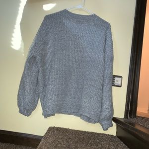 Mock neck gray sweater